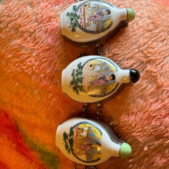 Vintage Ornate Custom Asian Snuff Bottle 925 Bracelet - Picture 1 of 11